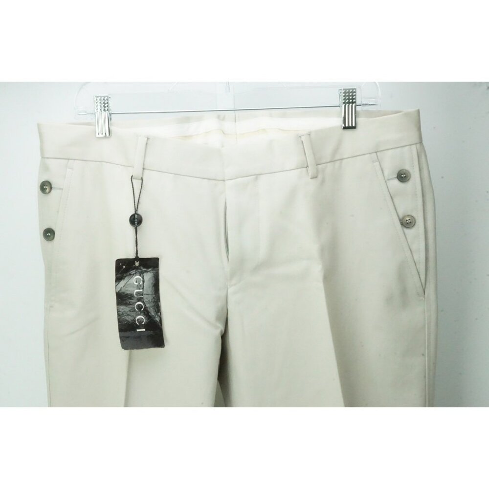 Gucci Khaki Beige 100% Cotton Chino Pants Trousers 50 EU Brand NEW